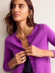 Boden Purple Catriona Cotton Cardigan - Image 2 of 6