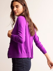 Boden Purple Catriona Cotton Cardigan - Image 4 of 6