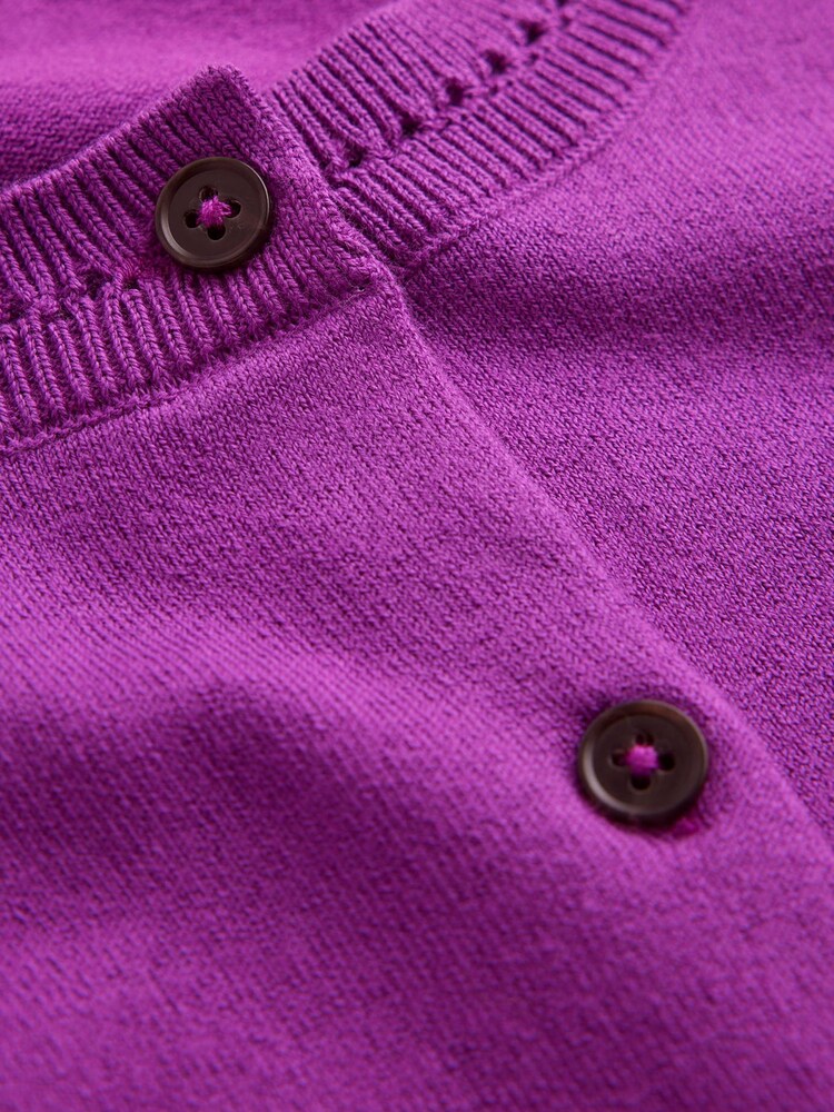 Boden Purple Catriona Cotton Cardigan - Image 6 of 6