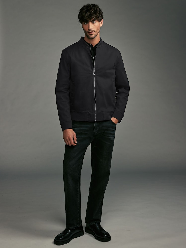Black Cotton Stretch Bomber Jacket - Image 2 of 11