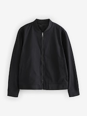 Black Cotton Stretch Bomber Jacket - Image 5 of 11