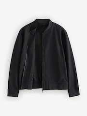 Black Cotton Stretch Bomber Jacket - Image 6 of 11
