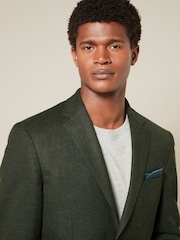 Khaki Green Regular Fit Textured Smart Blazer - Image 2 of 5