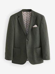 Khaki Green Regular Fit Textured Smart Blazer - Image 3 of 5