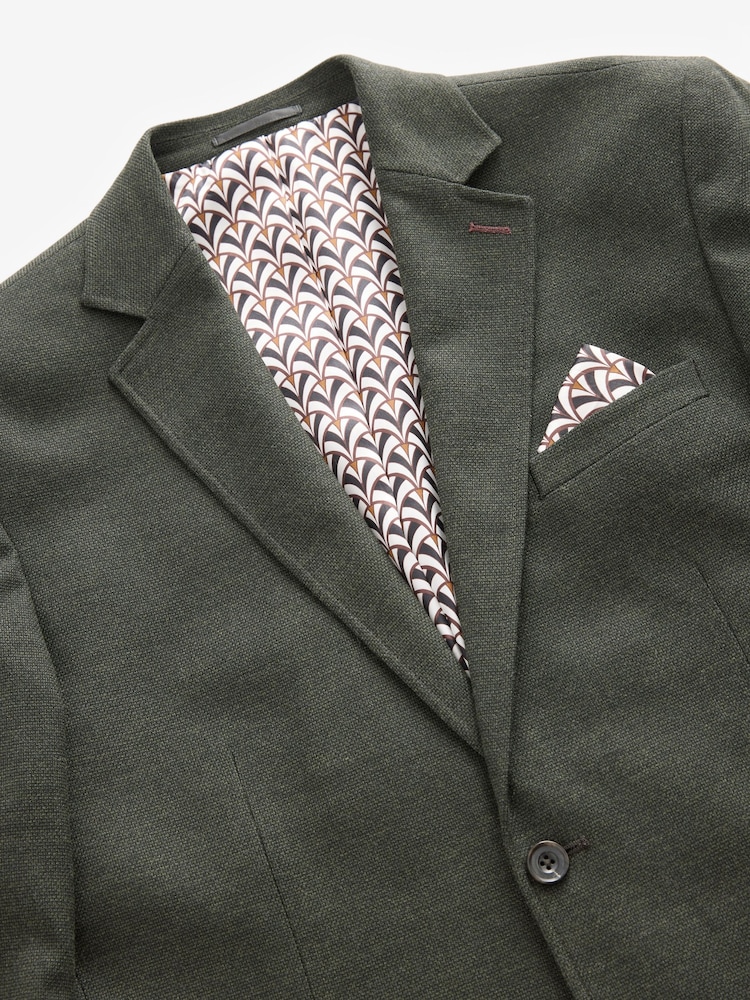 Vert kaki - Ajustement régulier - Blazer intelligent texturé - Image 4 of 5