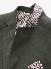 Khaki Green Regular Fit Textured Smart Blazer - Image 8 of 11