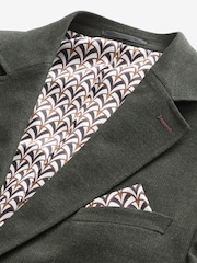 Khaki Green Regular Fit Textured Smart Blazer - Image 9 of 11