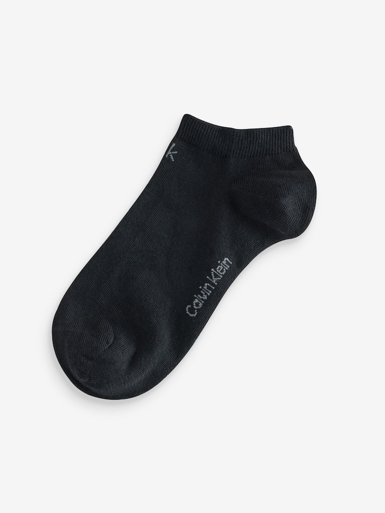 Calvin Klein Black Soft Cotton Stretch Ankle Socks 3 Pack - Image 3 of 3 Calvin Klein Black Soft Cotton Stretch Ankle Socks 3 Pack - Image 3 of 3