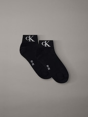 Calvin Klein Black Soft Cotton Stretch Ankle Socks 2 Pack - Image 1 of 2