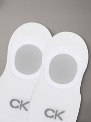 Calvin Klein White Soft Combed Cotton Invisible Socks 2 Pack - Image 2 of 2