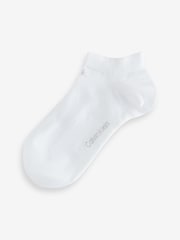 Calvin Klein White Soft Cotton Stretch Ankle Socks 3 Pack - Image 2 of 2