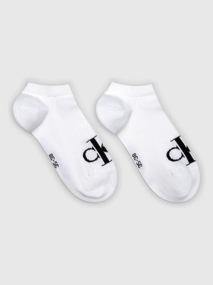 Calvin Klein White Trainer Socks 2 Pack - Image 1 of 1 Calvin Klein White Trainer Socks 2 Pack - Image 1 of 1