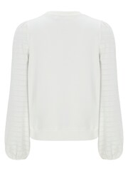 Mint Velvet White Textured Sleeve Jumper - Image 5 of 5