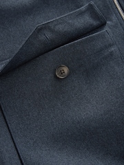 Blue Navy Textured Blouson Jacket - Image 11 of 14