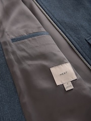 Blue Navy Textured Blouson Jacket - Image 13 of 14