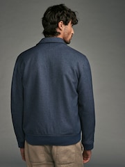 Blue Navy Textured Blouson Jacket - Image 4 of 14