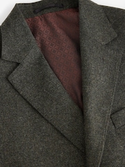 Khaki Green Signature Nova Fides Wool Rich Textured Blazer - Image 10 of 12