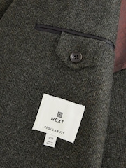 Khaki Green Signature Nova Fides Wool Rich Textured Blazer - Image 11 of 12