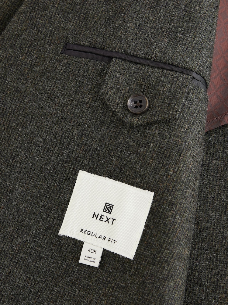 Vert kaki - Signature Nova Fides Blazer en laine richement texturée - Image 11 of 12