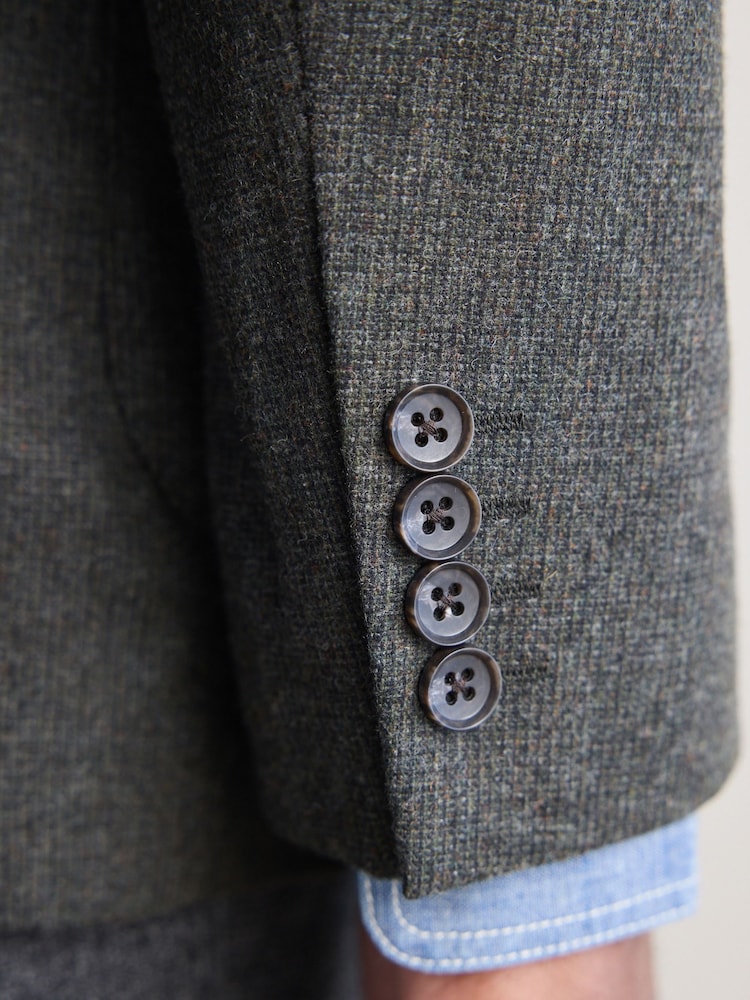 Vert kaki - Signature Nova Fides Blazer en laine richement texturée - Image 6 of 12