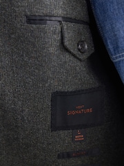 Khaki Green Signature Nova Fides Wool Rich Textured Blazer - Image 7 of 12