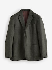 Khaki Green Signature Nova Fides Wool Rich Textured Blazer - Image 8 of 12