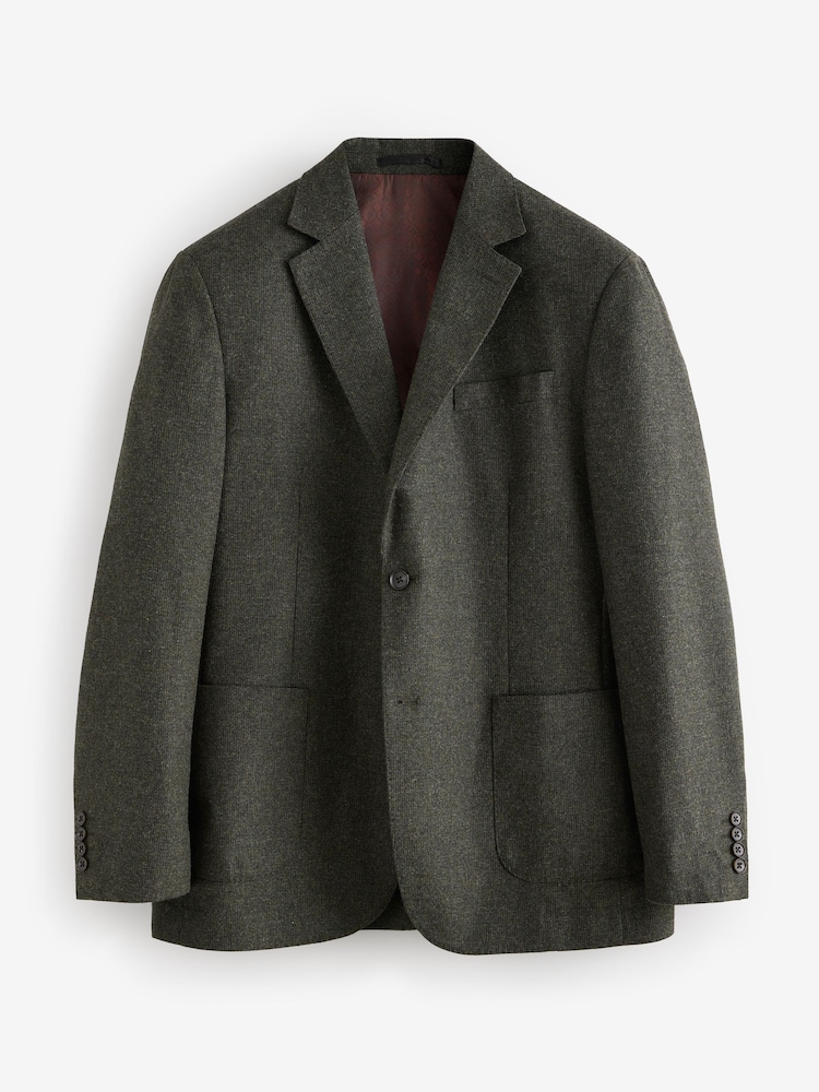 Vert kaki - Signature Nova Fides Blazer en laine richement texturée - Image 8 of 12