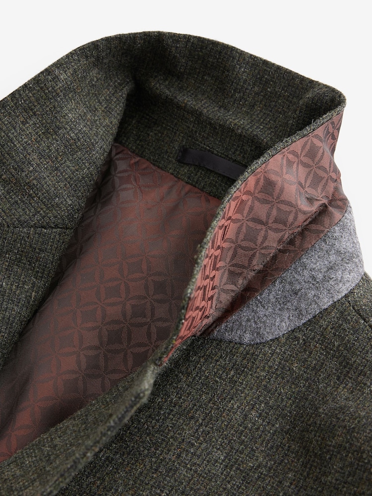 Vert kaki - Signature Nova Fides Blazer en laine richement texturée - Image 9 of 12