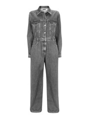 Mint Velvet Grey Washed Denim Jumpsuit - Image 4 of 5