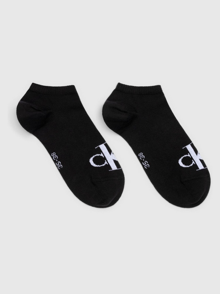 Calvin Klein Black Trainer Socks 2 Pack - Image 1 of 1 Calvin Klein Black Trainer Socks 2 Pack - Image 1 of 1