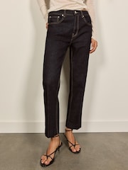BHOEM Dark Blue Crop Flare Jeans - Image 2 of 5