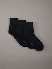 Noir - Calvin Klein Soft Cotton Rolltop Crew Socks 3 Pack - Image 1 de 3