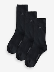 Noir - Calvin Klein Soft Cotton Rolltop Crew Socks 3 Pack - Image 2 de 3