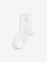 Weiß - Calvin Klein Soft Cotton Metallic Ankle Socks 2 Pack - Bild 2 von 3