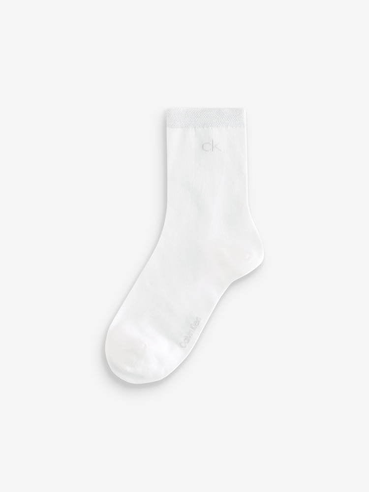 Weiß - Calvin Klein Soft Cotton Metallic Ankle Socks 2 Pack - Bild 3 von 3 Weiß - Calvin Klein Soft Cotton Metallic Ankle Socks 2 Pack - Bild 3 von 3