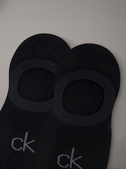 Calvin Klein Black Soft Combed Cotton Invisible Socks 2 Pack - Image 2 of 2