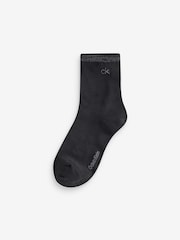 Schwarz - Calvin Klein Soft Cotton Metallic Ankle Socks 2 Pack - Bild 4 von 4