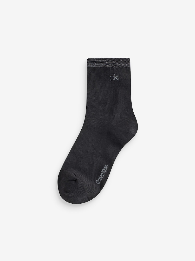 Schwarz - Calvin Klein Soft Cotton Metallic Ankle Socks 2 Pack - Bild 4 von 4 Schwarz - Calvin Klein Soft Cotton Metallic Ankle Socks 2 Pack - Bild 4 von 4