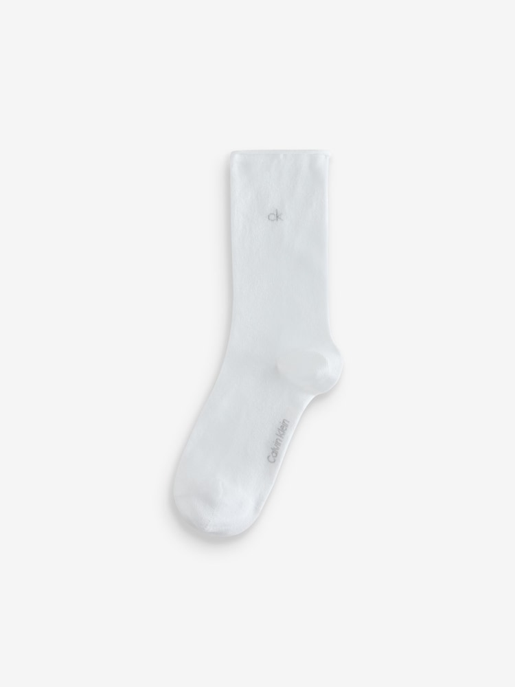 Blanc - Calvin Klein Soft Cotton Rolltop Crew Socks 3 Pack - Image 2 de 4 Blanc - Calvin Klein Soft Cotton Rolltop Crew Socks 3 Pack - Image 2 de 4