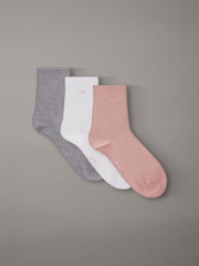 Rose - Calvin Klein Soft Cotton Rolltop Crew Socks 3 Pack - Image 1 de 5