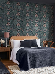 William Morris At Home Midnight Woodland Weeds 10M Wallpaper - Image 1 of 5