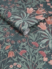 William Morris At Home Midnight Woodland Weeds 10M Wallpaper - Image 3 of 5