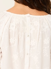 FatFace Dawn White Embroidered Blouse - Image 5 of 7