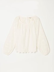 FatFace Dawn White Embroidered Blouse - Image 7 of 7