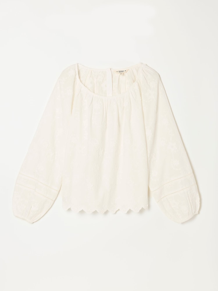 FatFace Dawn White Embroidered Blouse - Image 7 of 7