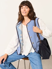 FatFace Dawn White Petite Embroidered Blouse - Image 6 of 7