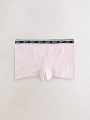 Pink/Blue Stripe Boyshort Cotton Logo Knickers 4 Pack - Image 3 of 7
