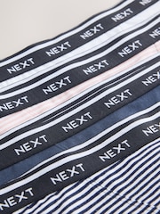 Pink/Blue Stripe Boyshort Cotton Logo Knickers 4 Pack - Image 6 of 7