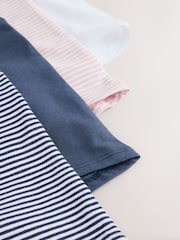 Pink/Blue Stripe Boyshort Cotton Logo Knickers 4 Pack - Image 7 of 7