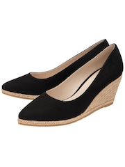 Lotus Black Wedge Espadrille Shoes - Image 2 of 4